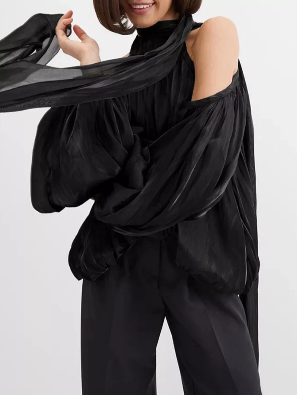 Cold Shoulder Long Sleeve Blouse, image 12