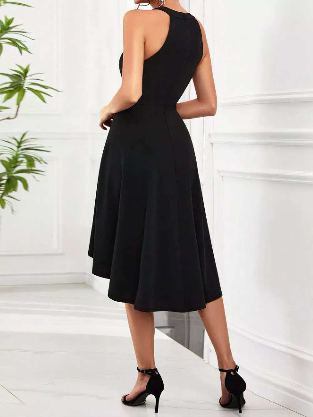 Elegant High-Low Hem Sleeveless Dress, image 23