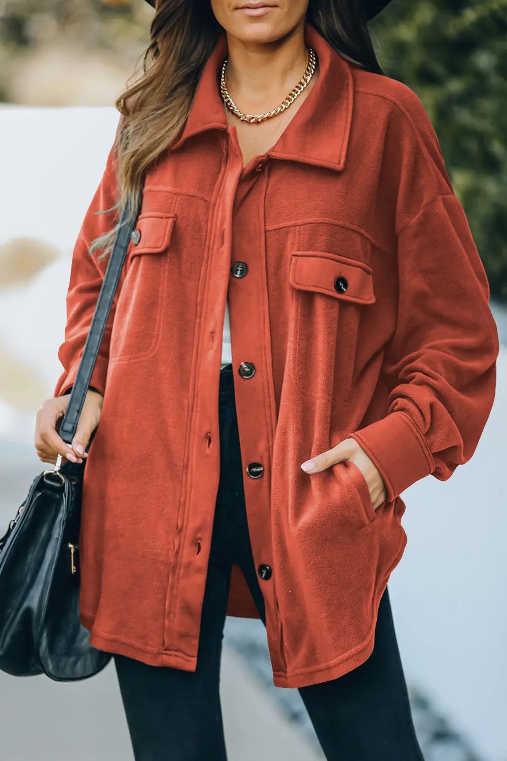 Button Up Collared Neck Long Sleeve Jacket, image 19