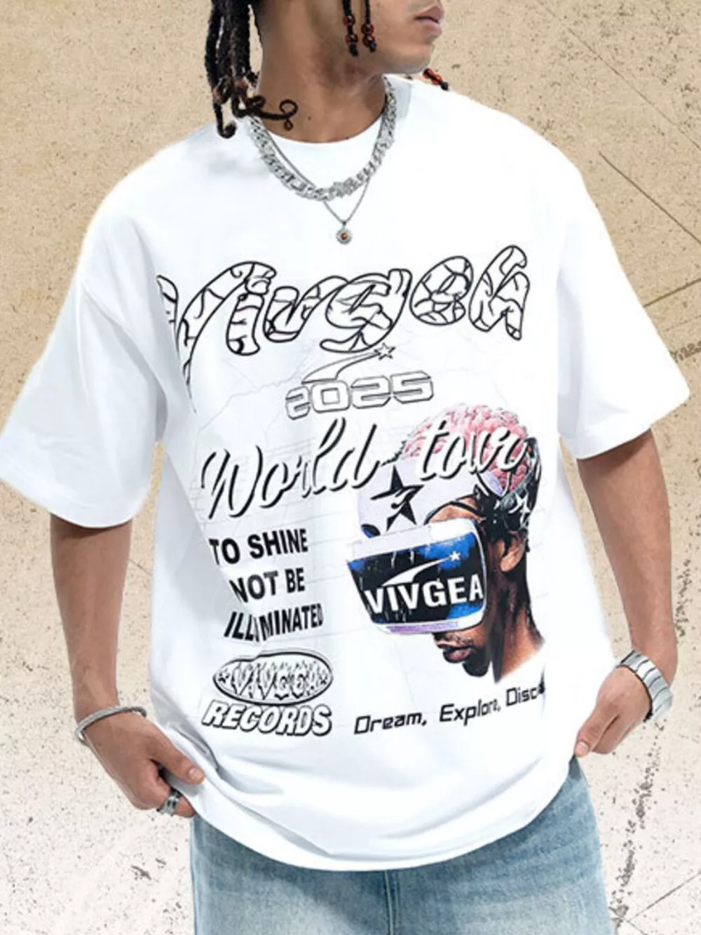 Men's Graphic Round Neck Half Sleeve T-Shirt, image 2