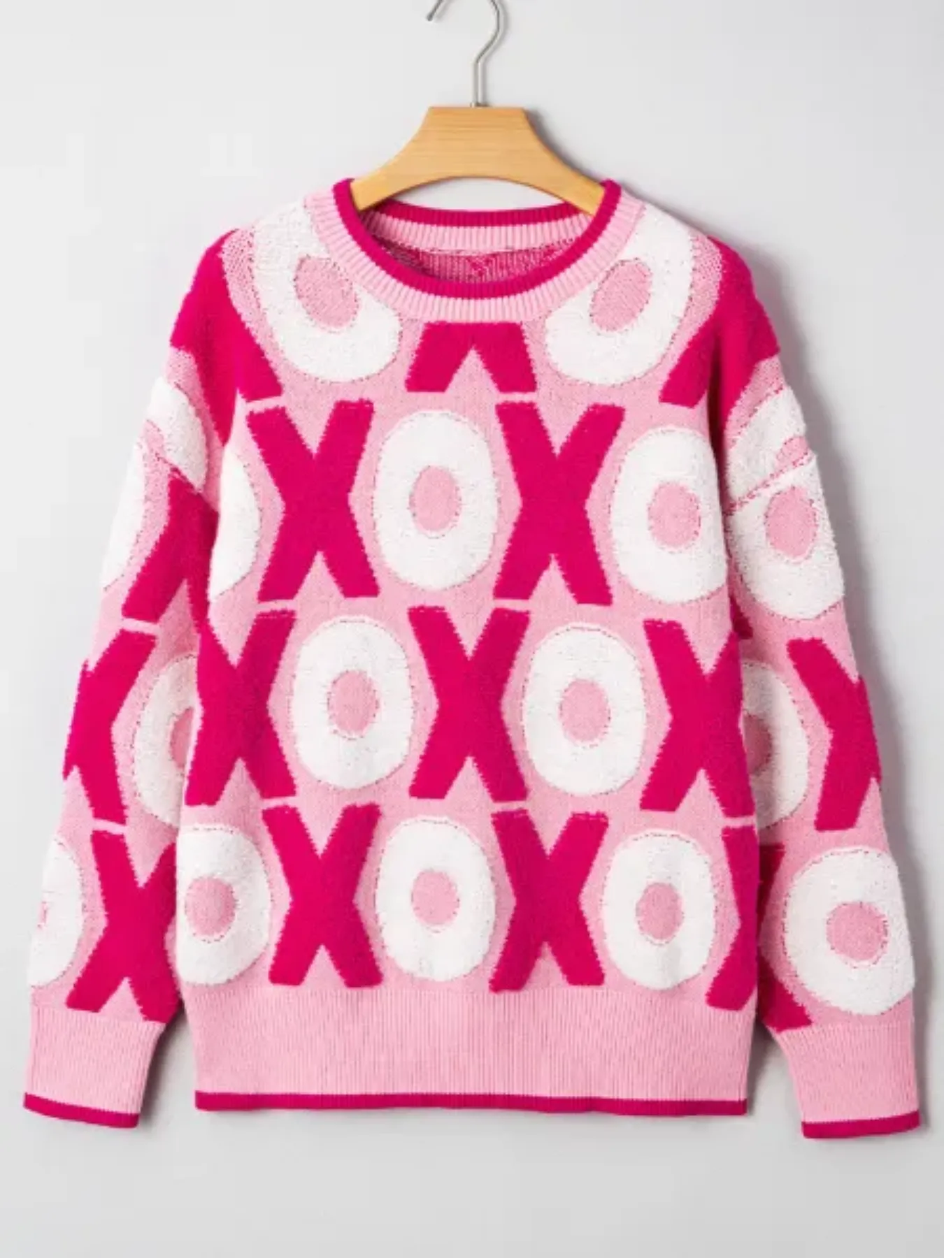 XOXO Pattern Round Neck Sweater, image 3