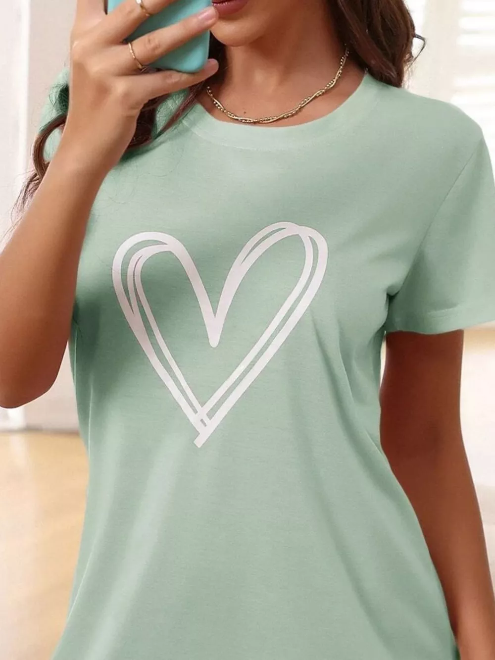 Heart Short Sleeve Lounge Dress, image 7