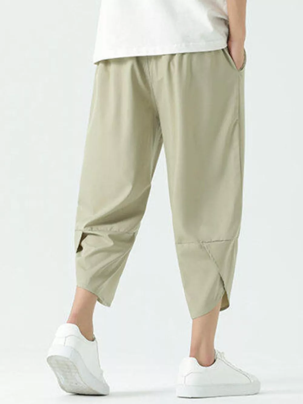 Men's Plus Size Casual Loose Cropped Pants, image 9