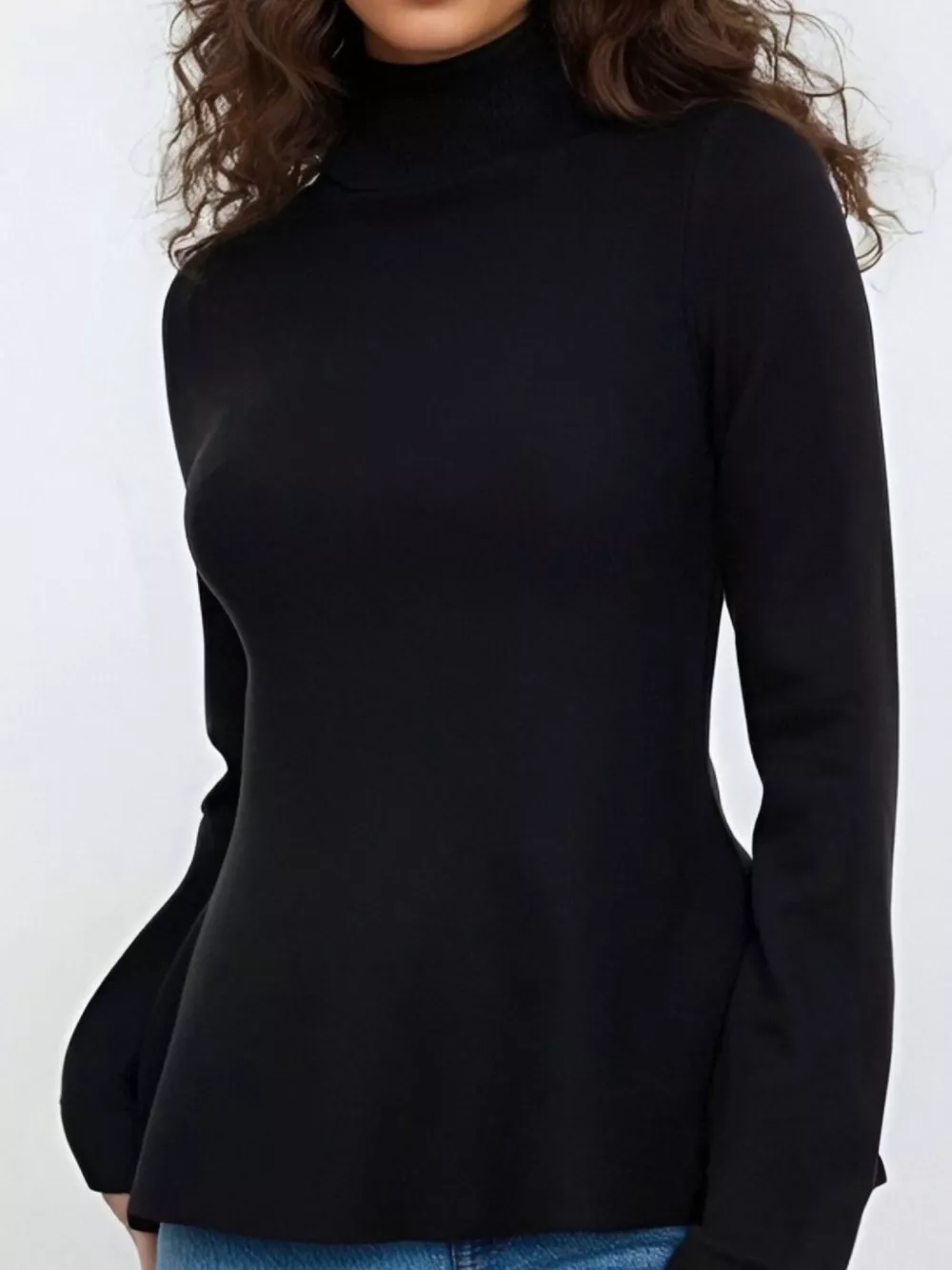 Mock Neck Long Sleeve Sweater