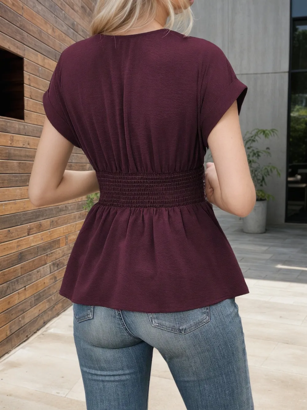 Surplice Short Sleeve Blouse, image 21