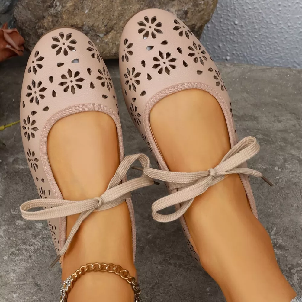 Floral Cutout Tied Slip-Ons, image 12