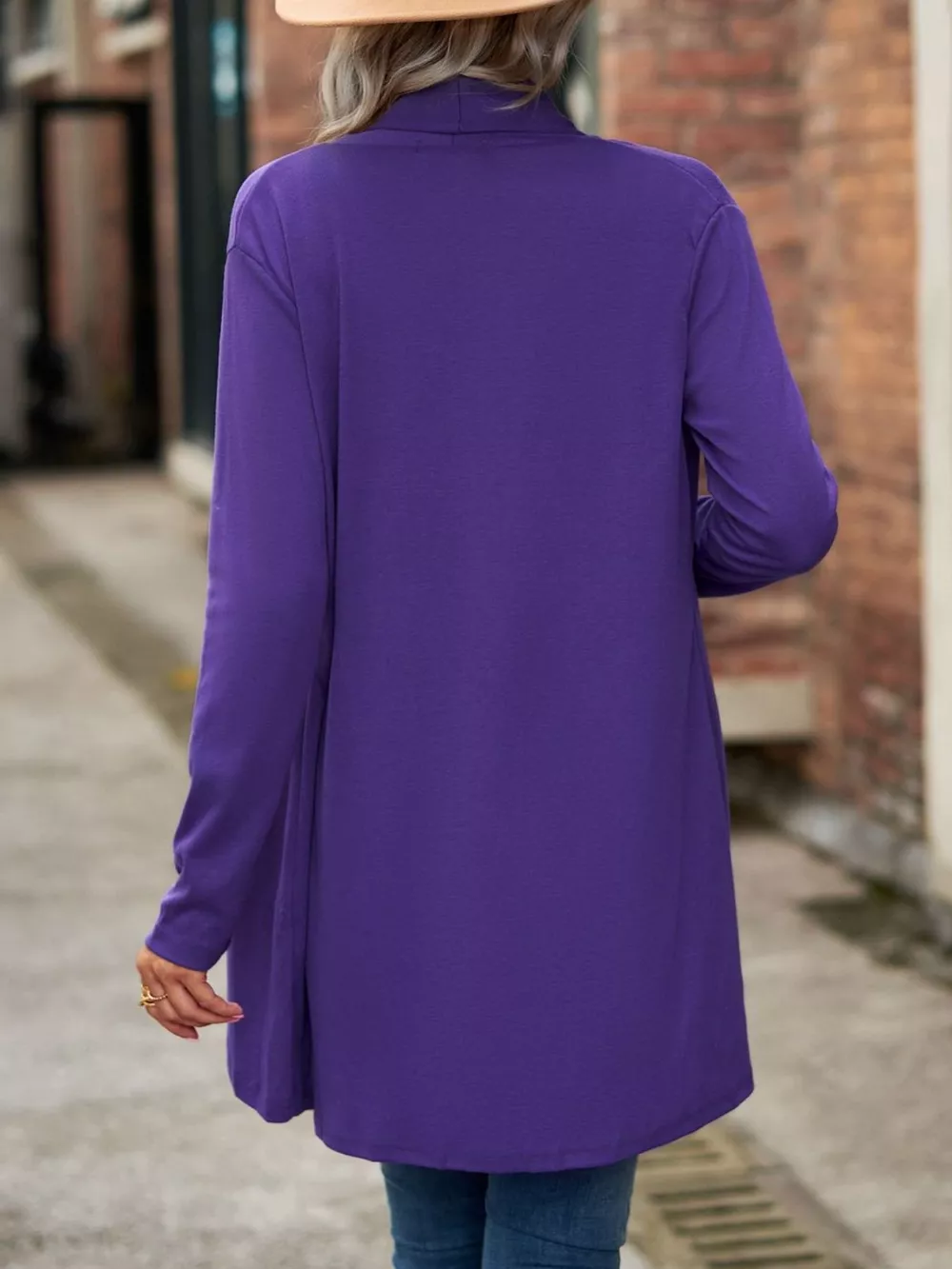 Open-Front Dropped Shoulder Cardigan, image 6