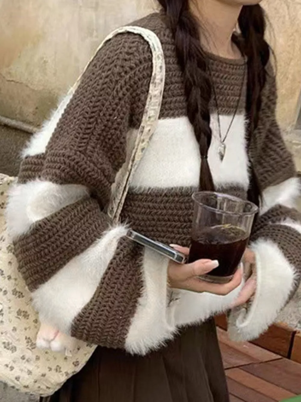Color Block Dropped Shoulder Sweater, image 9