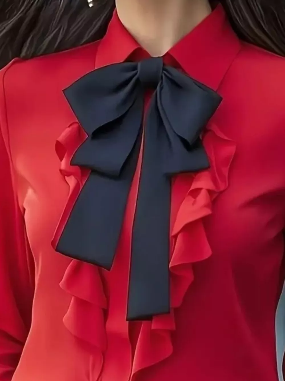 Ruffled Tie Front Long Sleeve Blouse, image 11