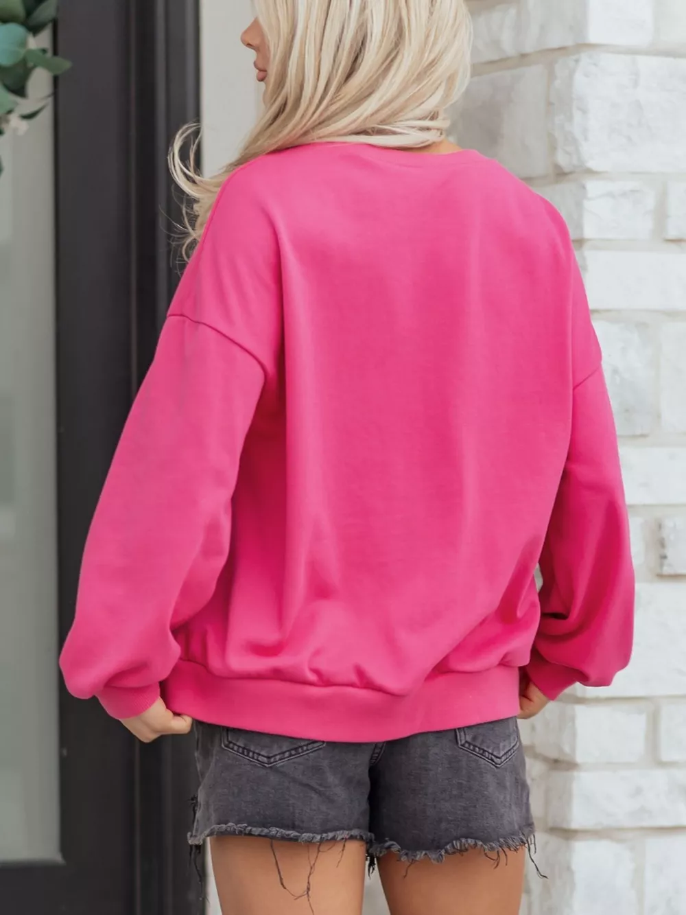Lucky Clover Embroidered Loose Pullover Sweatshirt, image 10