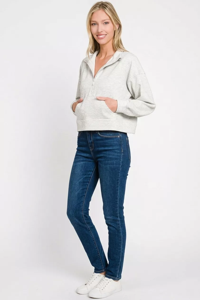Scuba Half Zip Pullover With Kangaroo Pockets, image 3