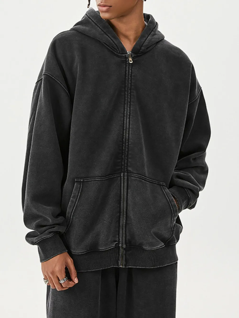 Men's Zip Up Long Sleeve Hoodie