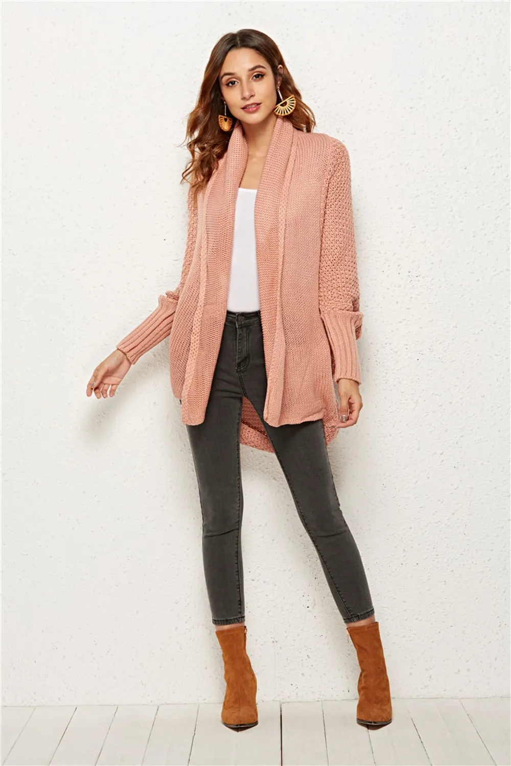 Open Front Batwing Sleeve Cardigan, image 8