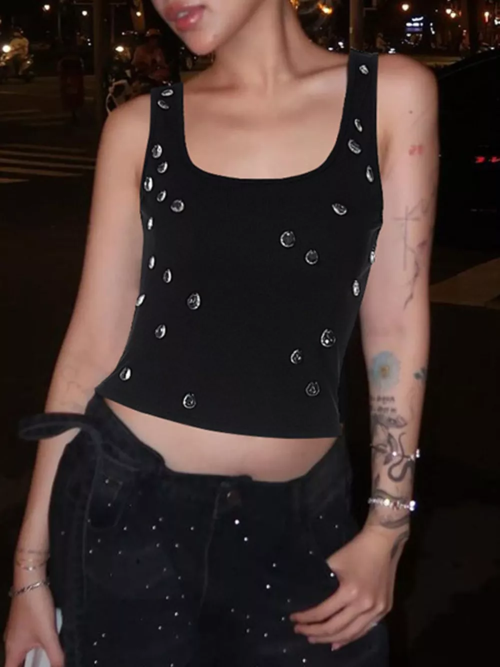 Bead Embellished Square Neck Tank, image 11