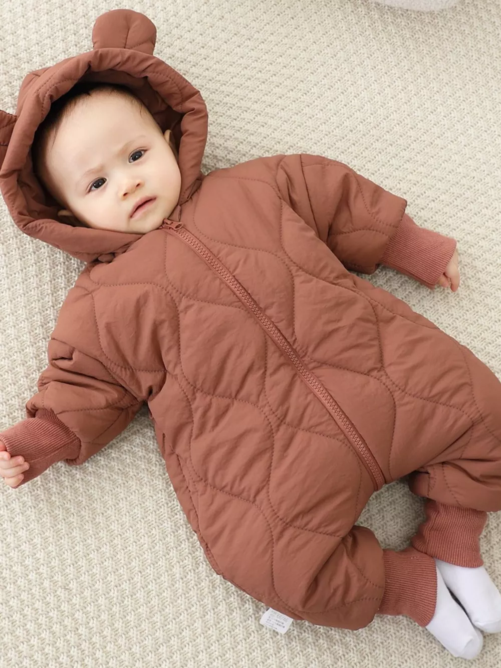 Children's Zip Front Hooded Padded One-Piece, image 9
