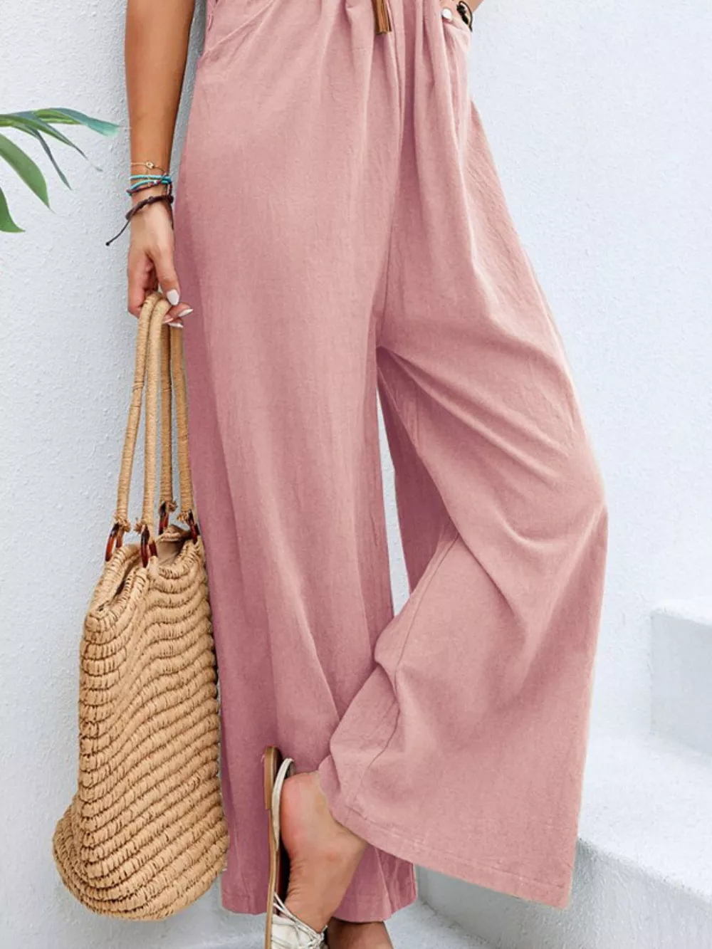 Full Size Casual Wide-Leg Overalls with Pockets Plus Size, image 12