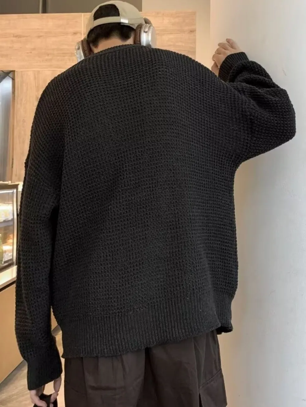 Men's Plus Size Round Neck Long Sleeve Sweater, image 4