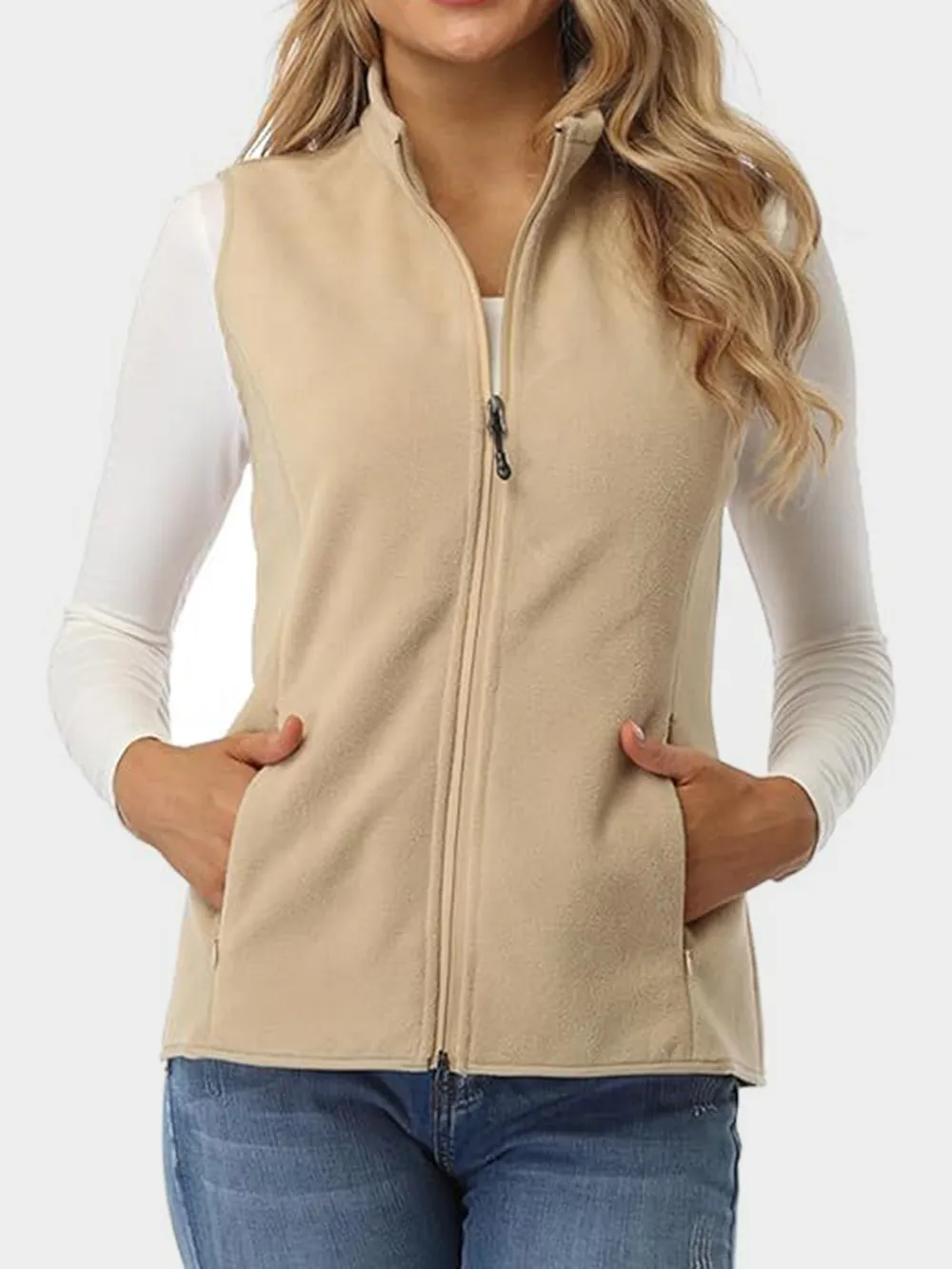 Zip Up Turtleneck Vest with Pockets, image 2