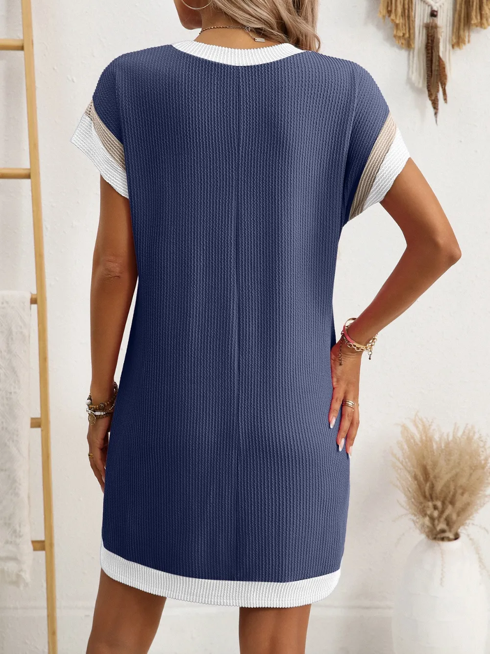 Round Neck Short Sleeve Mini Dress, image 23