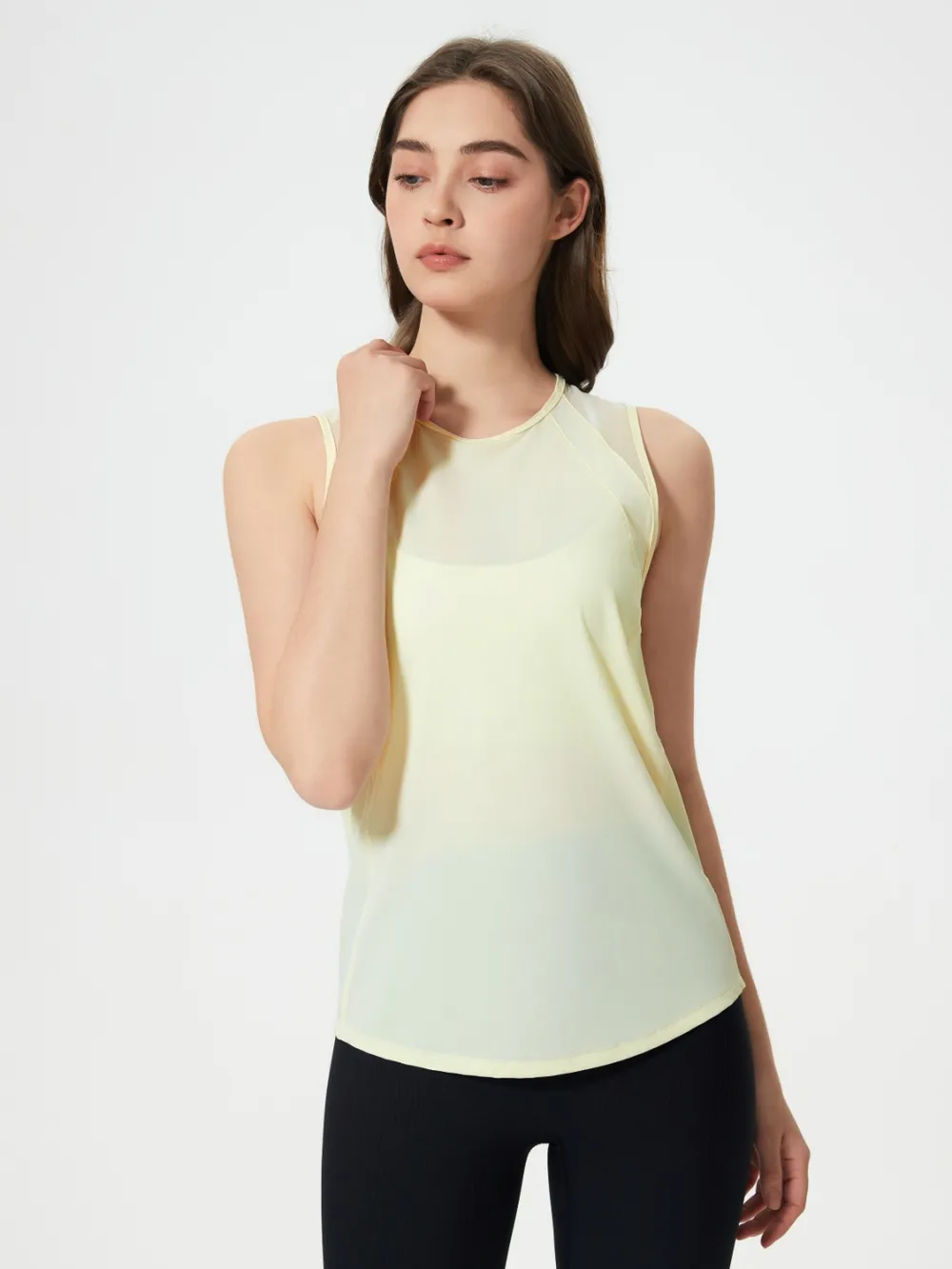 Cutout Back Round Neck Active Tank, image 29