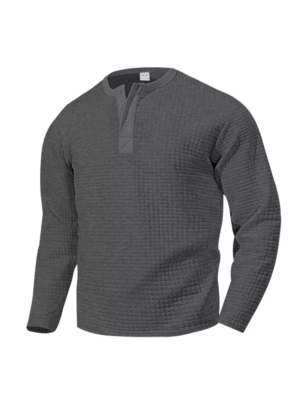 Men's Plus Size Casual Waffle Knit Henley T-Shirt, image 14