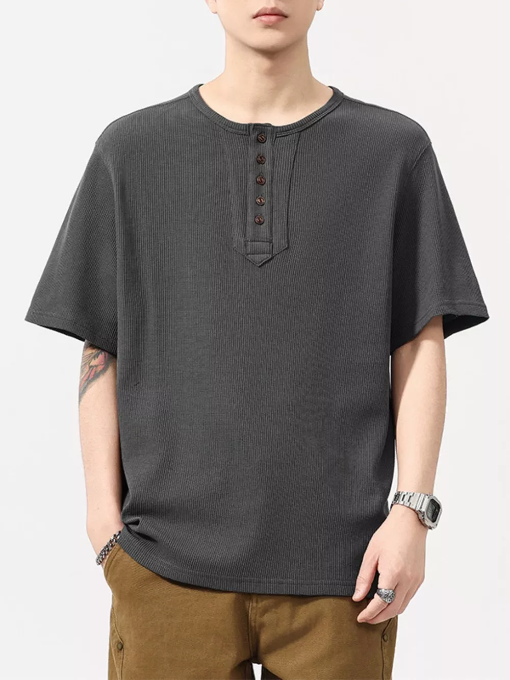 Men's Plus Size Round Neck Short Sleeve T-Shirt, image 12
