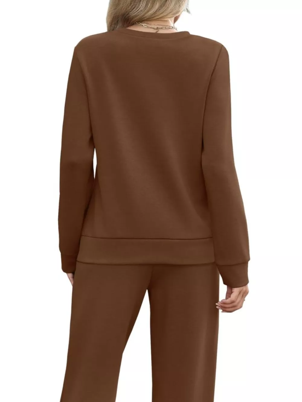 Full Size Casual Long Sleeve Top and Pants Set Plus Size, image 13