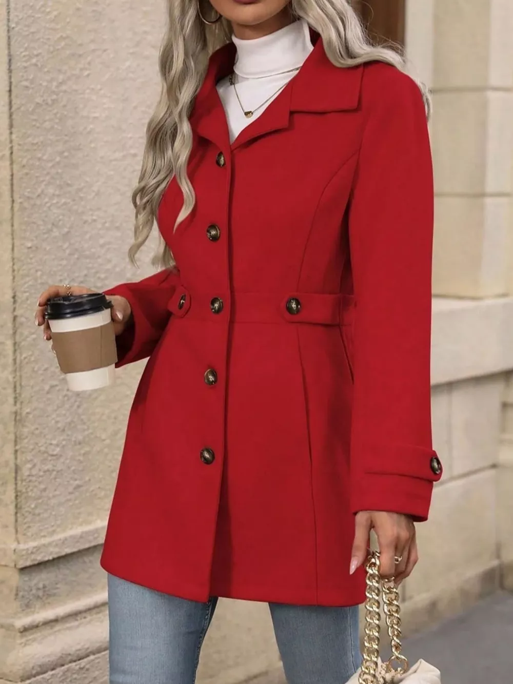 Button Up Long Sleeve Coat, image 17