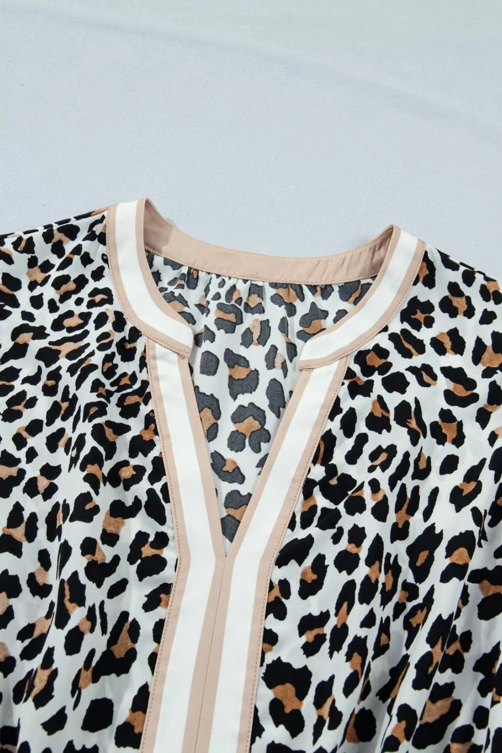 Leopard Print Colorblock Trim Sleeveless Midi Dress, image 4