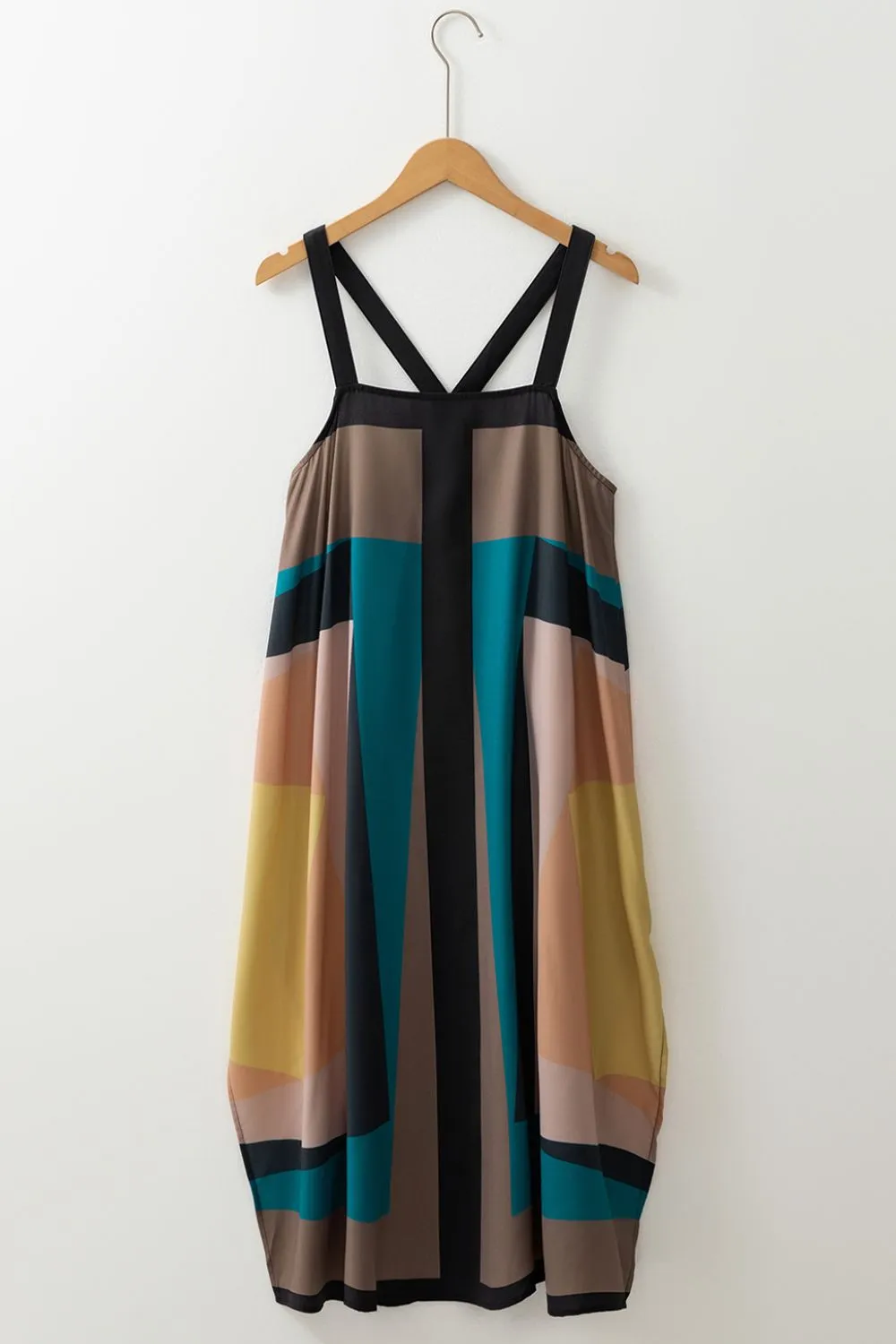 Color Block Square Neck Wide Strap Dress, image 11