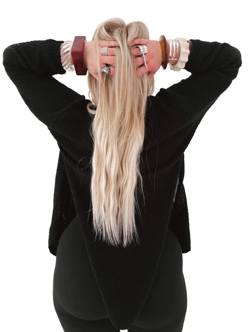 Oversized Knit Cardigan with Open Front Design, image 12