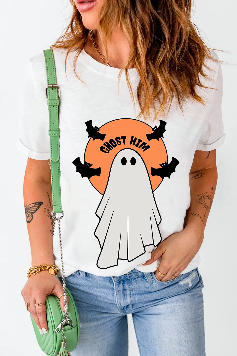 Full Size Ghost Round Neck Short Sleeve T-Shirt, image 4