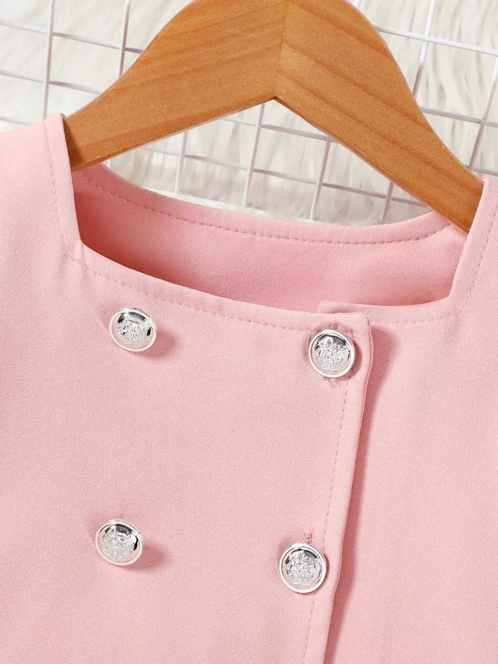 Children's Double-Breasted Blazer & Wide Leg Pants Set, image 7