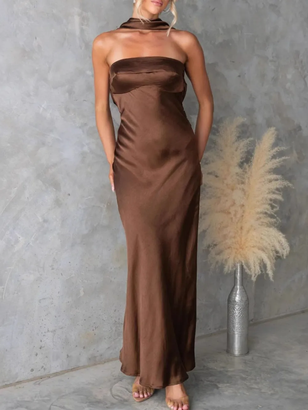 Satin Tube Maxi Dress, image 9