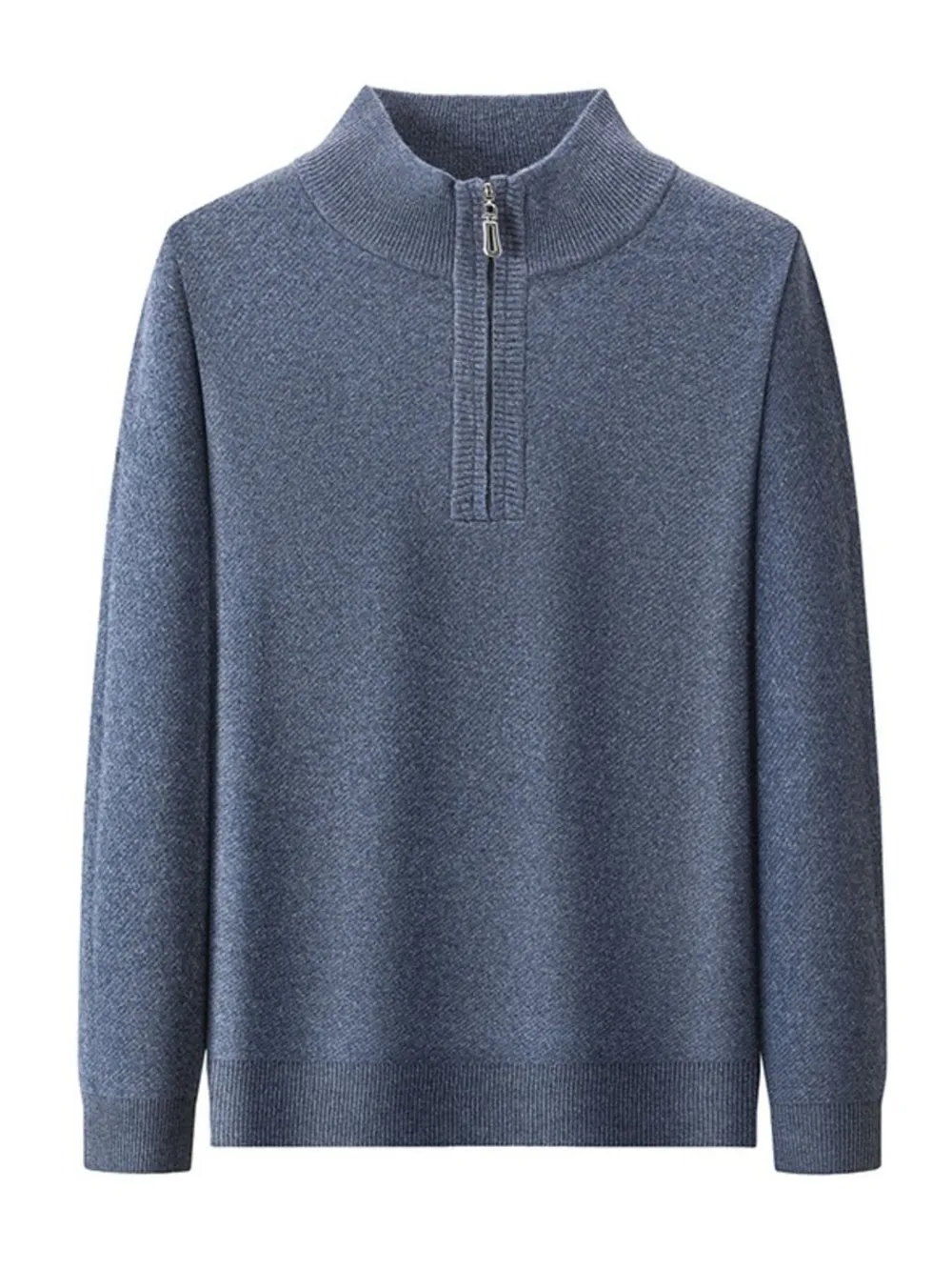 Men's Plus Size Quarter-Zip Long Sleeve Sweater, image 3