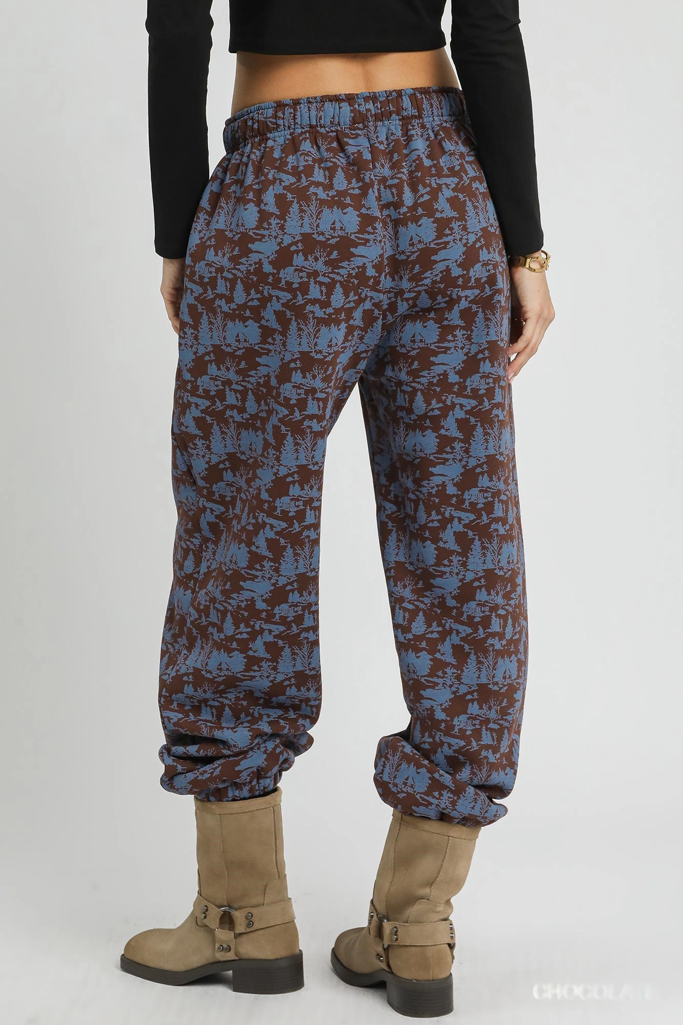 Scenic Print Casual Sweatpants, image 3