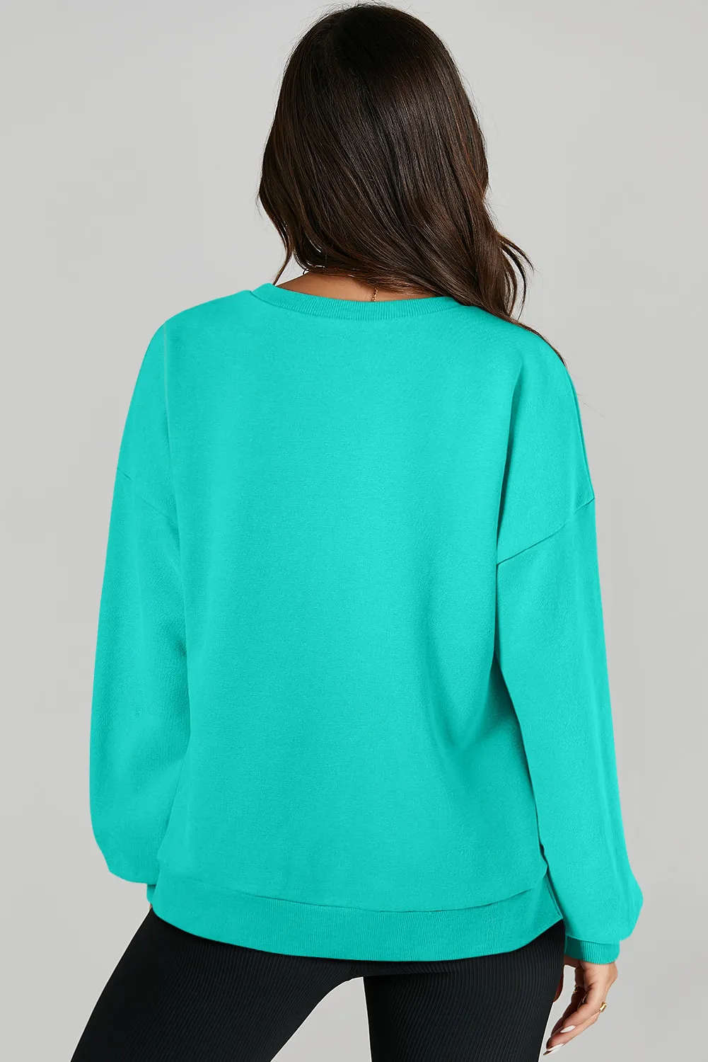 High-Low Round Neck Long Sleeve Sweatshirt, image 28