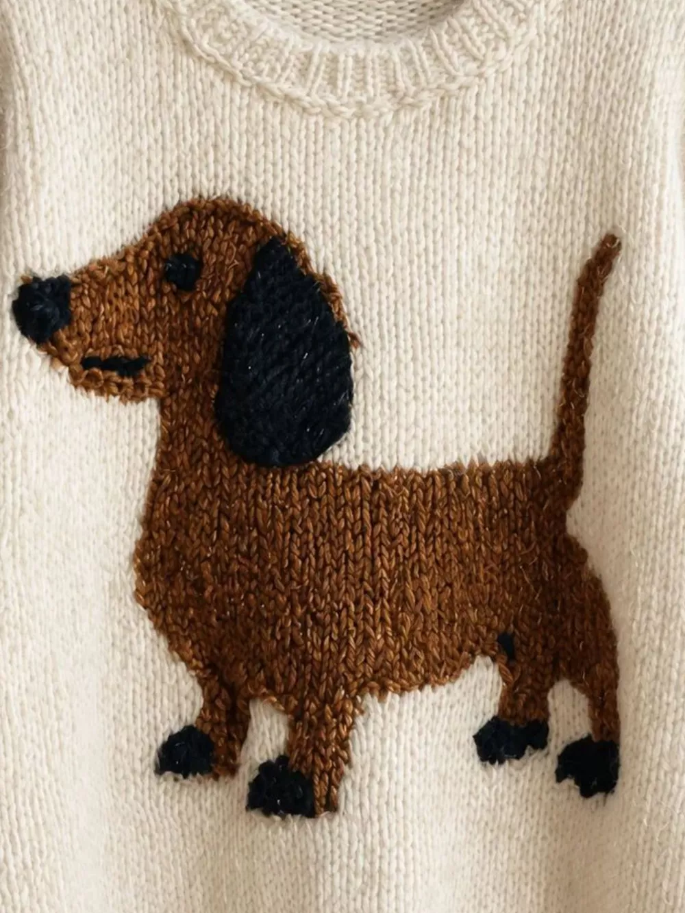 Dachshund Dropped Shoulder Sweater, image 5