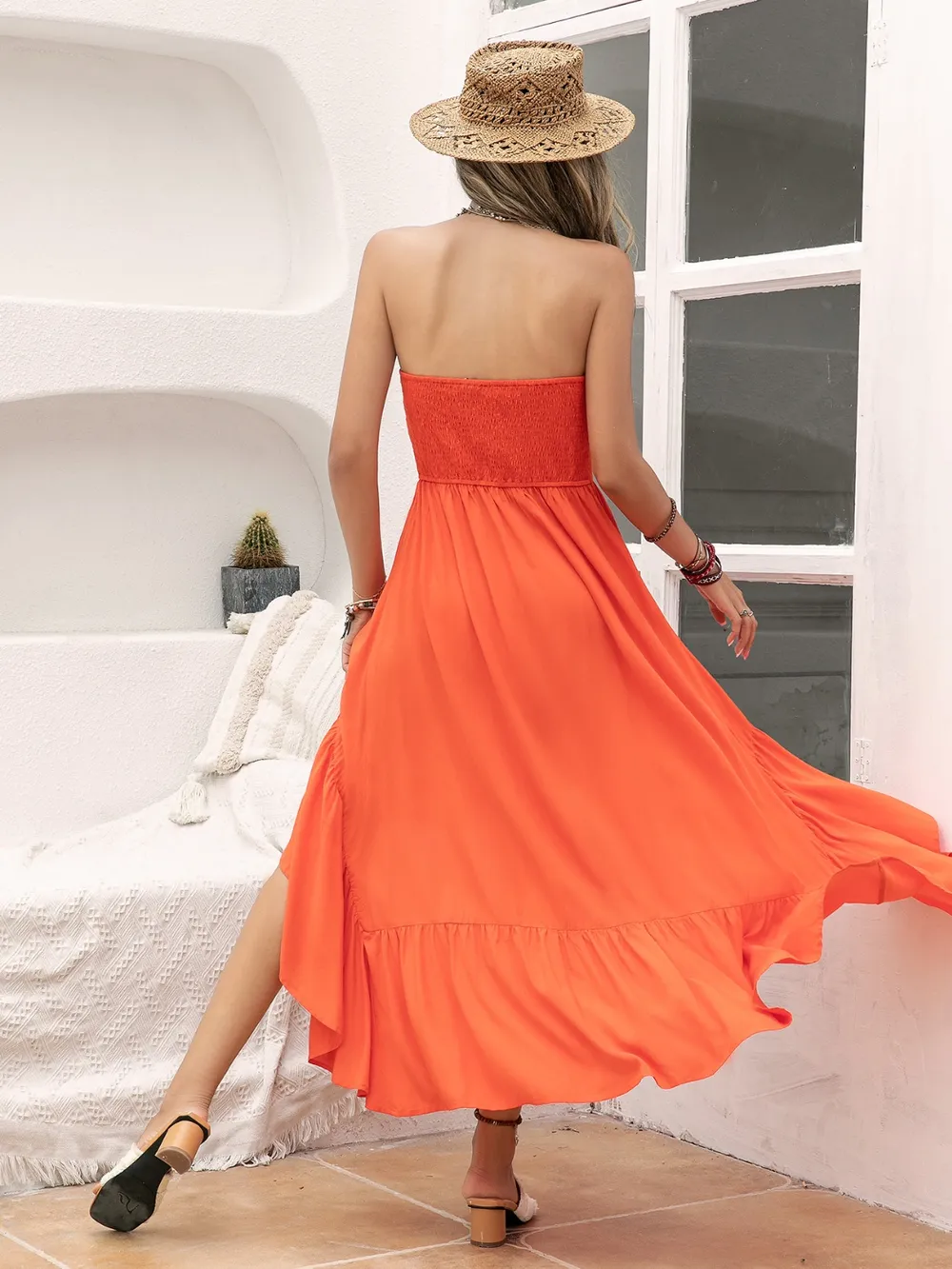 High-Low Ruched Tube Dress, image 5