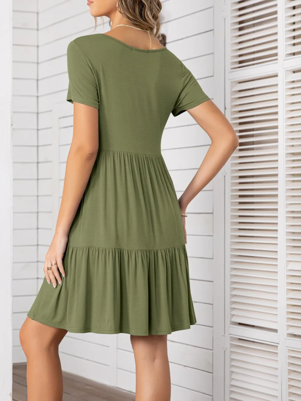 Round Neck Short Sleeve Mini Tee Dress, image 21