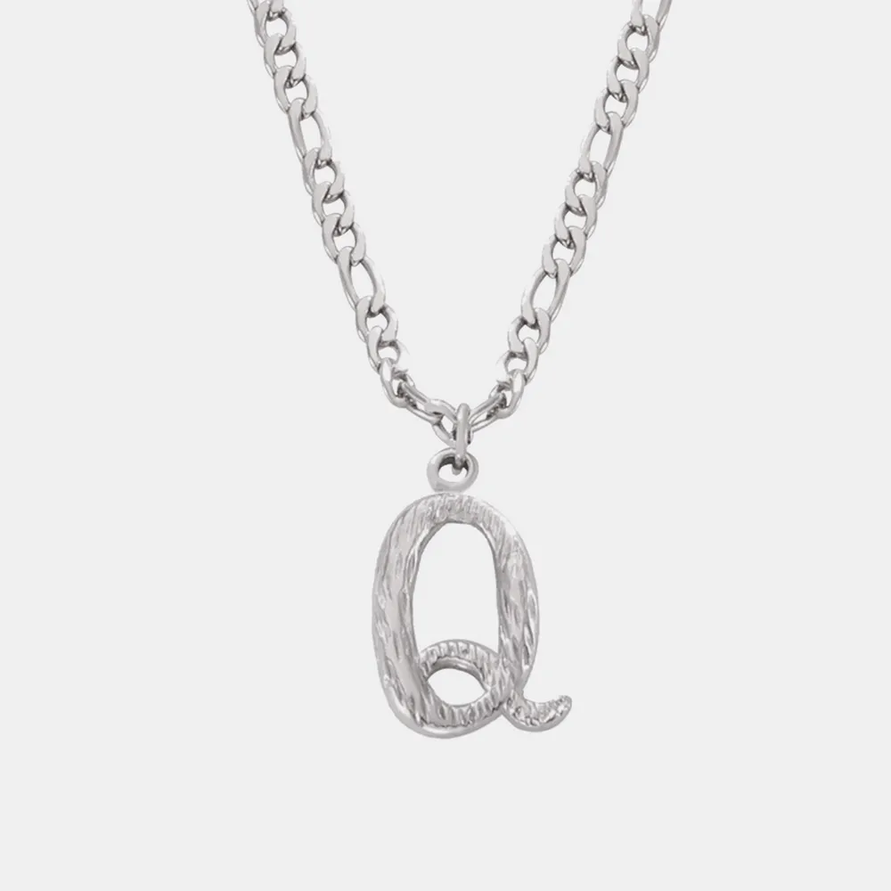 Titanium Steel Letter Pendant Necklace, image 6