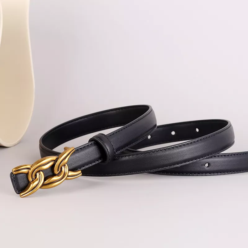 Chain Buckle Leather Belt