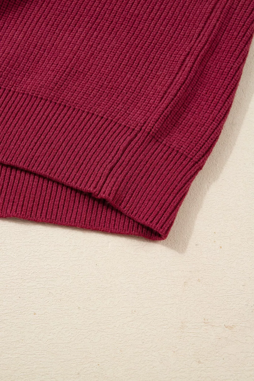 Ribbed Knit Ribbon Knot Backless Drop Shoulder Sweater, image 8