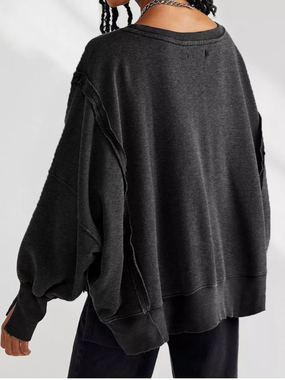 Oversized Relaxed Fit Crew Neck Sweatshirt, image 5