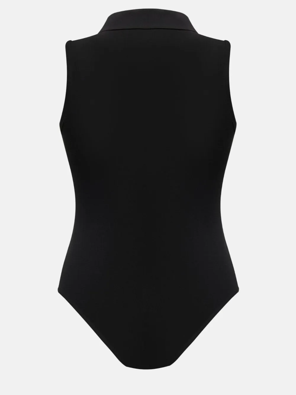 Quarter Zip Collared Neck Sleeveless Bodysuit, image 6
