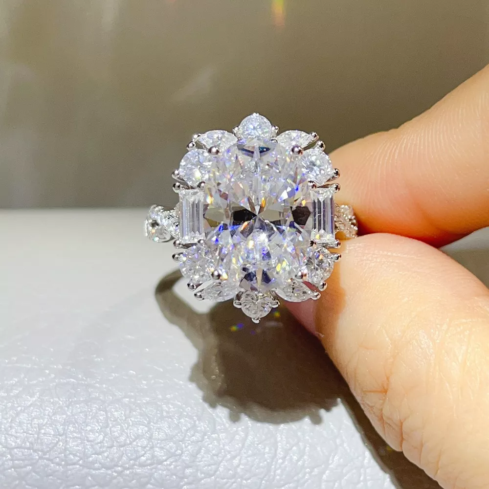 8 Carat 925 Sterling Silver Moissanite Ring, image 8