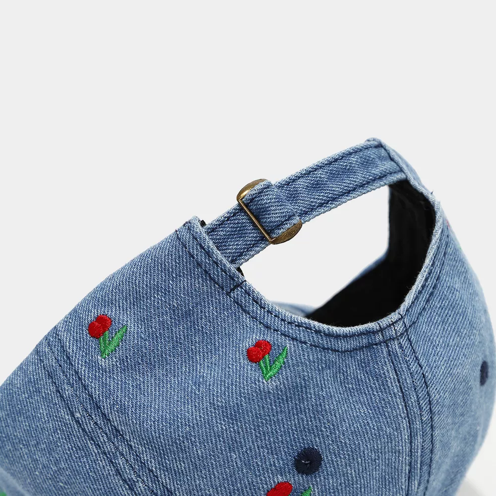Cherry Embroidered Denim Baseball Cap, image 5