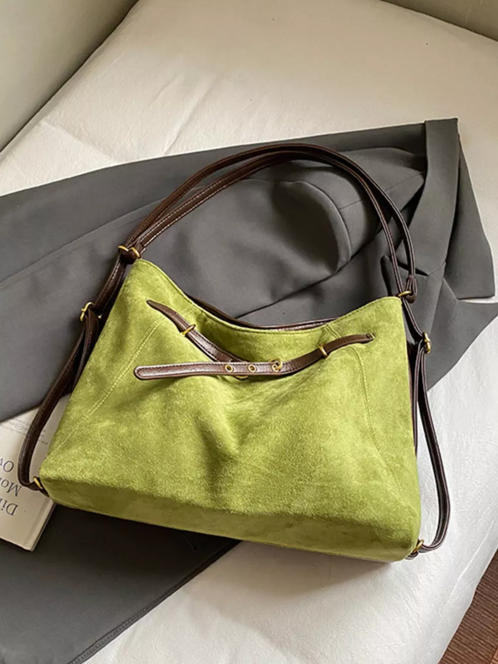 Vintage Suede Tote Bag, image 8