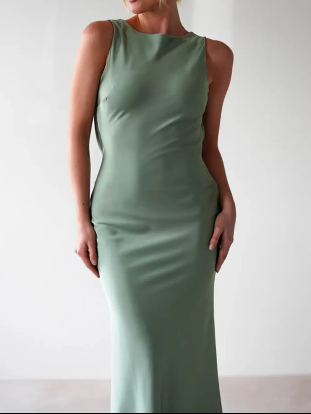 Satin Sleeveless Maxi Dress, image 15