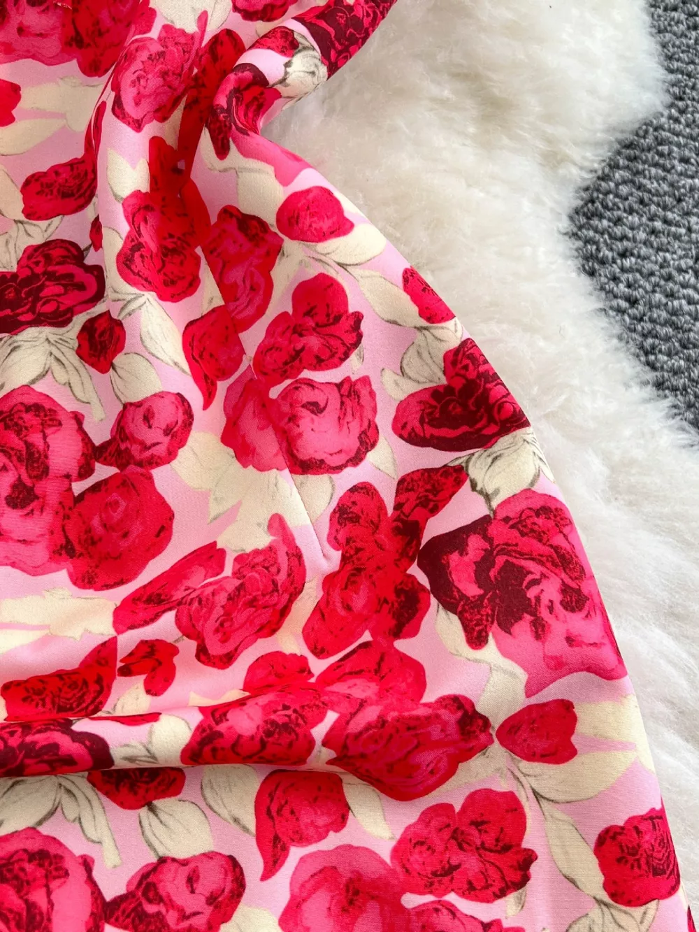 Floral Print Ruffle Trim Mini Dress, image 6